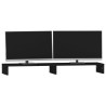 Supporto per Monitor Nero 100x27x10cm in Legno Massello di Pino