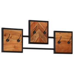 vidaXL Appendiabiti a Parete 90x1x35 cm Legno Massello Acacia e Ferro