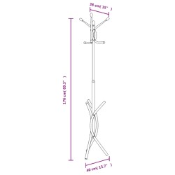 vidaXL Appendiabiti Bianco 176 cm in Ferro Verniciato a Polvere