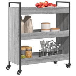 vidaXL Carrello da Cucina Grigio Sonoma 70x30x82 cm Legno Multistrato