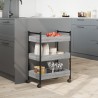 vidaXL Carrello da Cucina Grigio Sonoma 50x30x70 cm Legno Multistrato