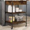 vidaXL Carrello da Cucina Rovere Fumo 60x48x89,5 cm Legno Multistrato