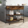 vidaXL Carrello da Cucina Rovere Fumo 105x42x95 cm Legno Multistrato