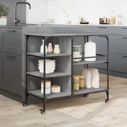 vidaXL Carrello Cucina Grigio Sonoma 100x45x89,5 cm Legno Multistrato