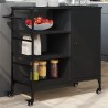 vidaXL Carrello da Cucina Nero 87,5x38,5x84,5 cm in Legno Multistrato