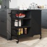 vidaXL Carrello da Cucina Nero 87,5x38,5x84,5 cm in Legno Multistrato