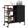 vidaXL Carrello da Cucina Nero 87,5x38,5x84,5 cm in Legno Multistrato