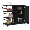 vidaXL Carrello da Cucina Nero 87,5x38,5x84,5 cm in Legno Multistrato