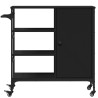 vidaXL Carrello da Cucina Nero 87,5x38,5x84,5 cm in Legno Multistrato