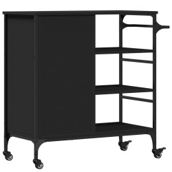 vidaXL Carrello da Cucina Nero 87,5x38,5x84,5 cm in Legno Multistrato