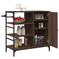 vidaXL Carrello da Cucina Rovere Marrone 87,5x38,5x84,5 cm Multistrato