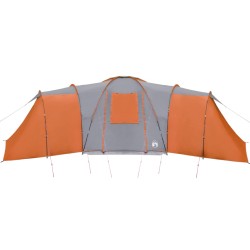 vidaXL Tenda Campeggio 12 Persone Grigia Arancione 840x720x200 Taffetà