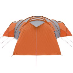 vidaXL Tenda Campeggio 12 Persone Grigia Arancione 840x720x200 Taffetà