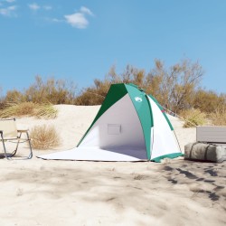 vidaXL Tenda da Spiaggia Verde Mare 268x223x125 cm Taffetà 185T