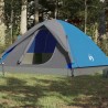 vidaXL Tenda da Campeggio 6 Persone Blu 348x340x190 cm Taffetà 190T