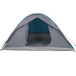 vidaXL Tenda da Campeggio 6 Persone Blu 348x340x190 cm Taffetà 190T