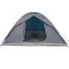 vidaXL Tenda da Campeggio 6 Persone Blu 348x340x190 cm Taffetà 190T