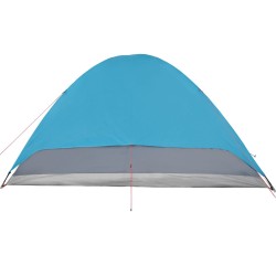 vidaXL Tenda da Campeggio 6 Persone Blu 348x340x190 cm Taffetà 190T