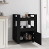 Carrello da Cucina Nero 60x45x80 cm in Legno ingegnerizzato