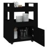 Carrello da Cucina Nero 60x45x80 cm in Legno ingegnerizzato