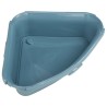 Lettiera per Gatti Angolare Bianca e Blu 56x40x14 cm PP