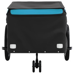 vidaXL Rimorchio da Bici Nero e Blu 45 kg in Ferro