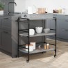 vidaXL Carrello Cucina Grigio Sonoma 81,5x41x92,5 cm Legno Multistrato