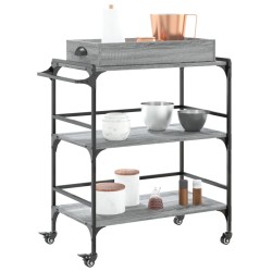 vidaXL Carrello Cucina Grigio Sonoma 81,5x41x92,5 cm Legno Multistrato