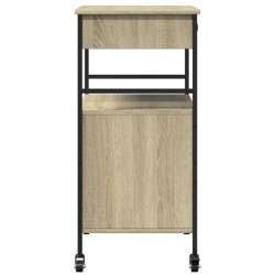 vidaXL Carrello da Cucina Rovere Sonoma 56x43x89,5cm Legno Multistrato