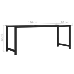 vidaXL Gambe per Tavolo da Pranzo con Struttura a H 180x80x72 cm