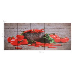 vidaXL Set Stampa su Tela da Muro con Peperoncini Multicolore 200x80cm