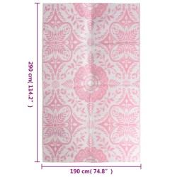 vidaXL Tappeto da Esterni Rosa 190x290 cm in PP