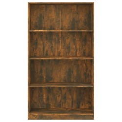   Libreria a 4 Ripiani Rovere Fumo 80x24x142 cm Legno ingegnerizzato