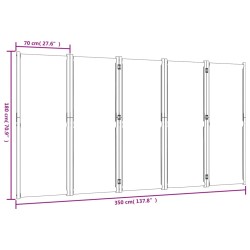 vidaXL Divisorio a 5 Pannelli Blu Scuro 350x180 cm