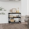   Mobile Porta Libri Nero 80x33x70,5 cm Legno ingegnerizzato Acciaio