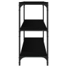   Mobile Porta Libri Nero 80x33x70,5 cm Legno ingegnerizzato Acciaio