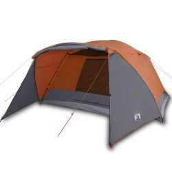 vidaXL Tenda Campeggio 6Persone Grigia e Arancione 412x370x190 Taffetà