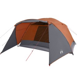 vidaXL Tenda Campeggio 6Persone Grigia e Arancione 412x370x190 Taffetà