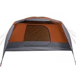 vidaXL Tenda Campeggio 6Persone Grigia e Arancione 412x370x190 Taffetà