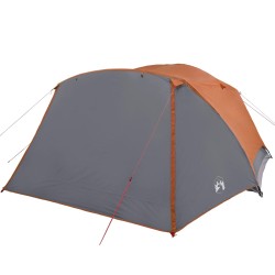 vidaXL Tenda Campeggio 6Persone Grigia e Arancione 412x370x190 Taffetà