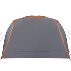 vidaXL Tenda Campeggio 6Persone Grigia e Arancione 412x370x190 Taffetà