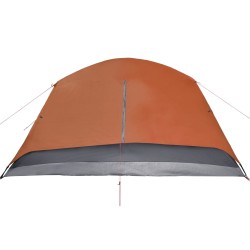 vidaXL Tenda Campeggio 6Persone Grigia e Arancione 412x370x190 Taffetà