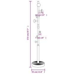 vidaXL Appendiabiti Bianco 172 cm in Ferro Verniciato a Polvere