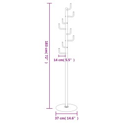 vidaXL Appendiabiti Nero 183 cm in Ferro Verniciato a Polvere