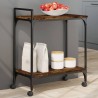 vidaXL Carrello da Cucina Rovere Fumo 60,5x31x72,5cm Legno Multistrato