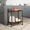 vidaXL Carrello da Cucina Rovere Fumo 60,5x31x72,5cm Legno Multistrato