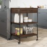 vidaXL Carrello Cucina Rovere Marrone 60x48x89,5 cm Legno Multistrato