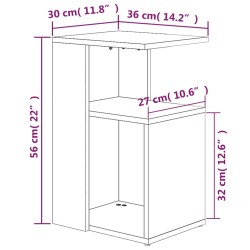   Tavolino da Salotto Grigio Sonoma 36x30x56 cm Legno ingegnerizzato