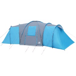 vidaXL Tenda da Campeggio 12 Persone Blu 840x720x200 cm Taffetà 185T