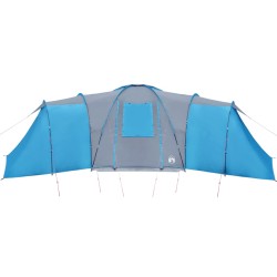 vidaXL Tenda da Campeggio 12 Persone Blu 840x720x200 cm Taffetà 185T